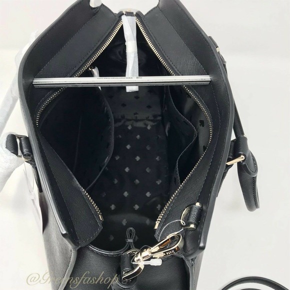 NEW KATE SPADE CAMERON LARGE SATCHEL HANDBAG BLACK - Picture 9 of 11